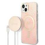 Etui Guess 4G Print MagSafe na iPhone 14 Plus + ładowarka indukcyjna -