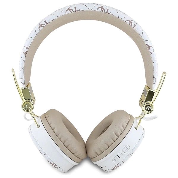 Słuchawki nauszne Bluetooth Guess 4G Triangle Round Shape ENC - białe