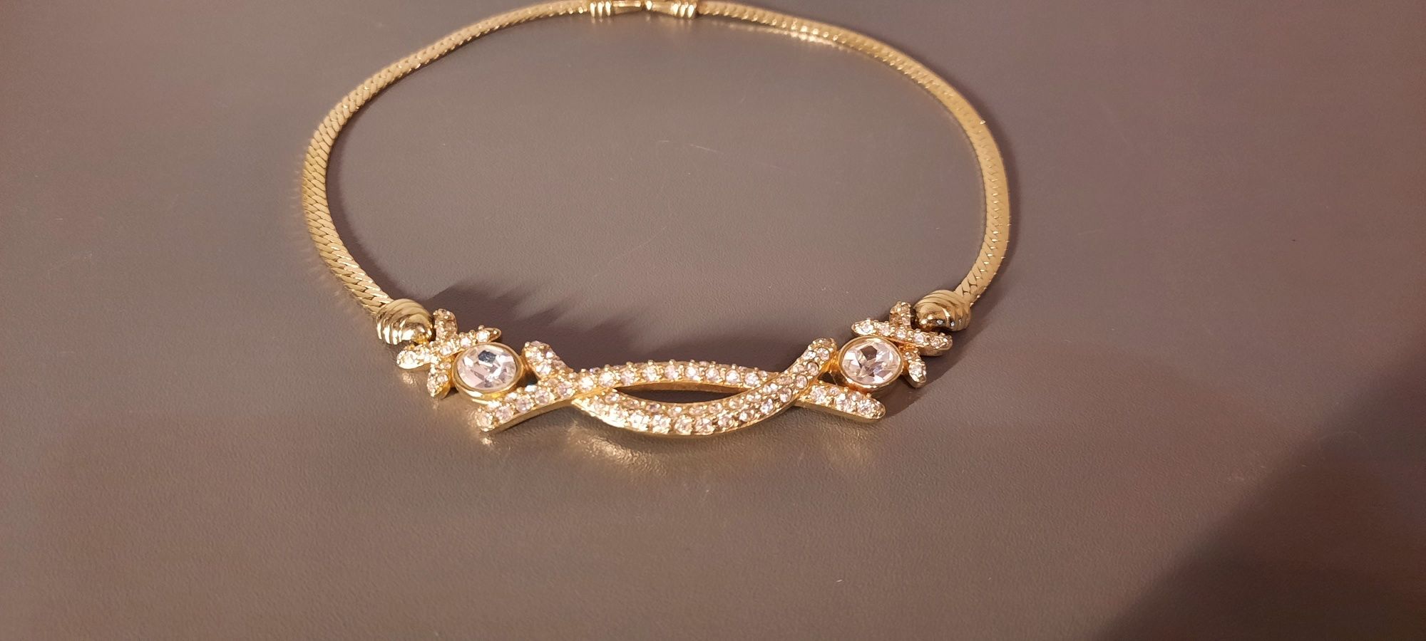 Pozłacany naszyjnik z kryształkami Swarovski