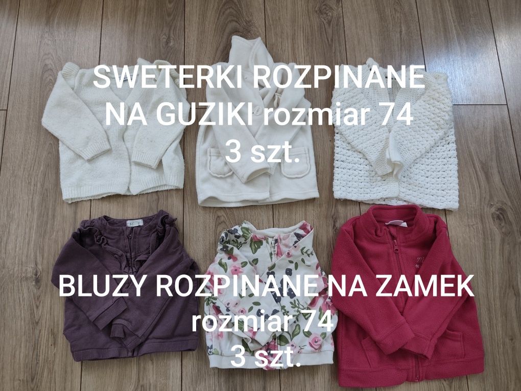 Paczka ubranek dla bliźniaczek rozmiar 74