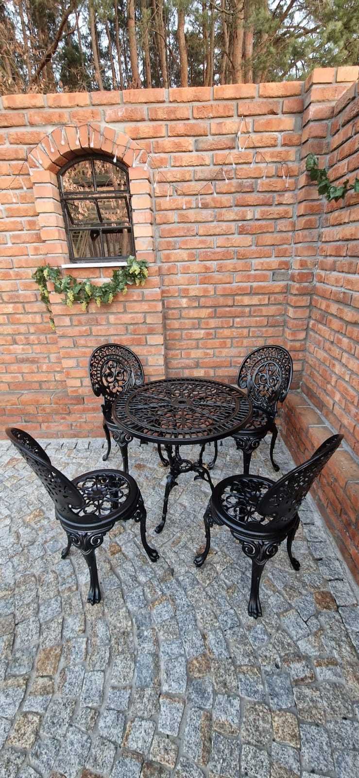 meble ogrodowe żeliwne komplet stół Stuhl  Gartenmöbel