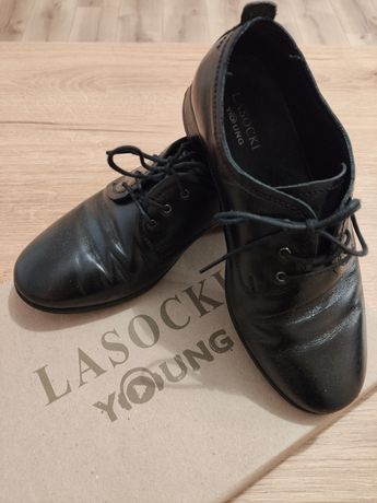 Eleganckie buty chłopięce, Lasocki, skórzane, rozm. 32