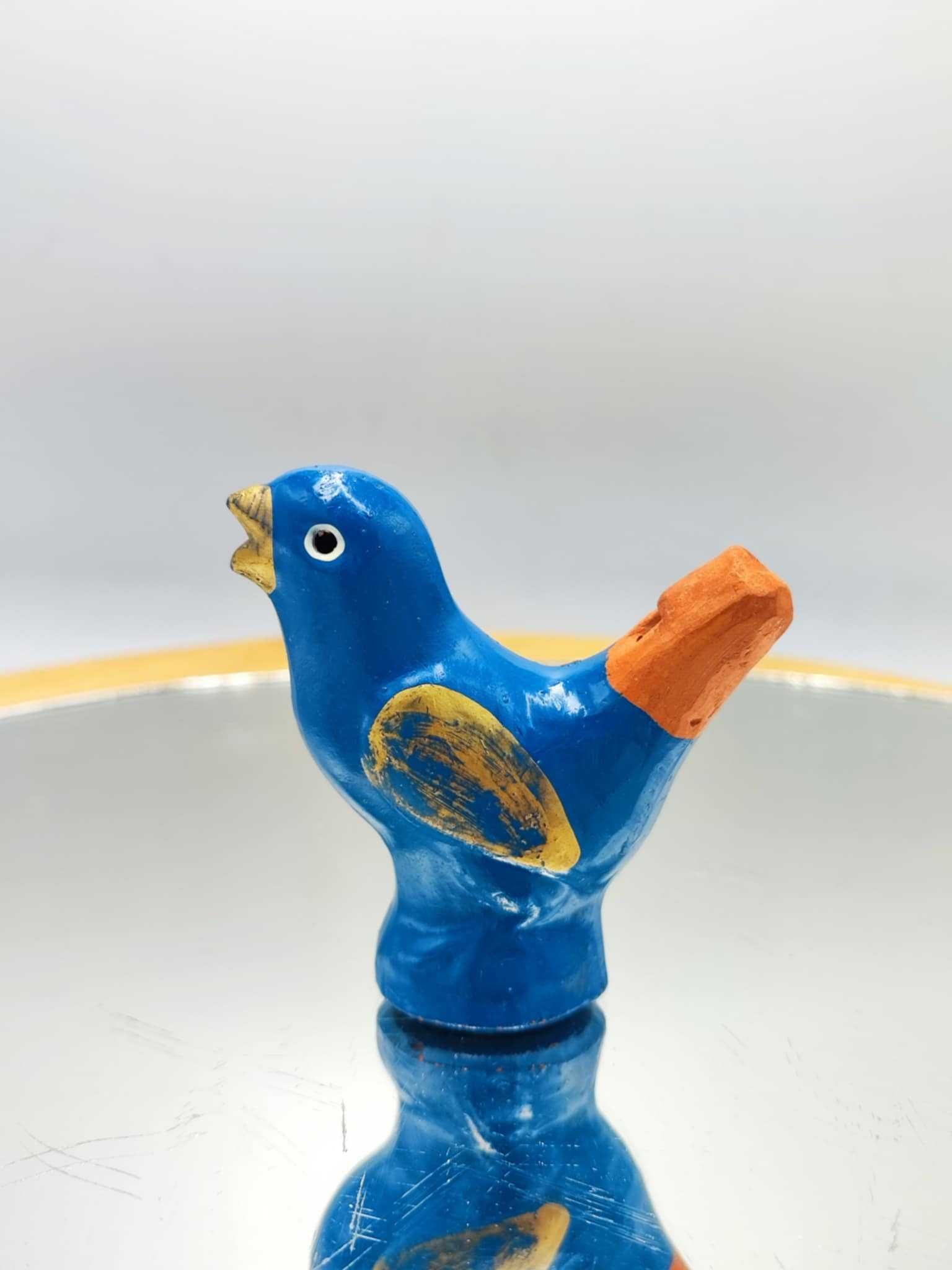Gliniany,ceramiczny ptaszek,gwizdek,vintage z Prlu