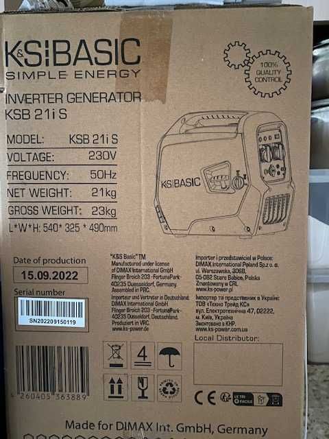 генератор бензиновый K&S Basic KSB21iS