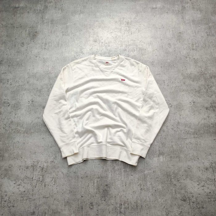 MĘSKA Bluza bez Kaptura Biała PREMIUM Bawełna Elegancka Levis Casual