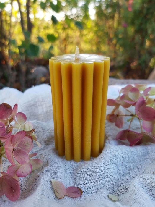 Świeca x5 z wosku pszczelego Słupek mały świeczka rękodzieło