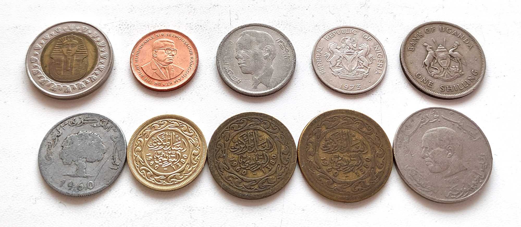 Монеты Африки №4 (Маврикий, Марокко, Нигерия, Уганда, Тунис), 10 шт