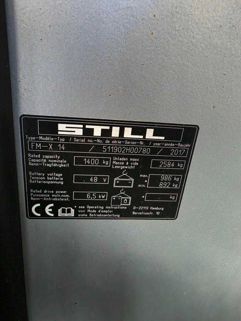 Elektryczny wózek widłowy wysokiego składowania Still FM-X14 2017