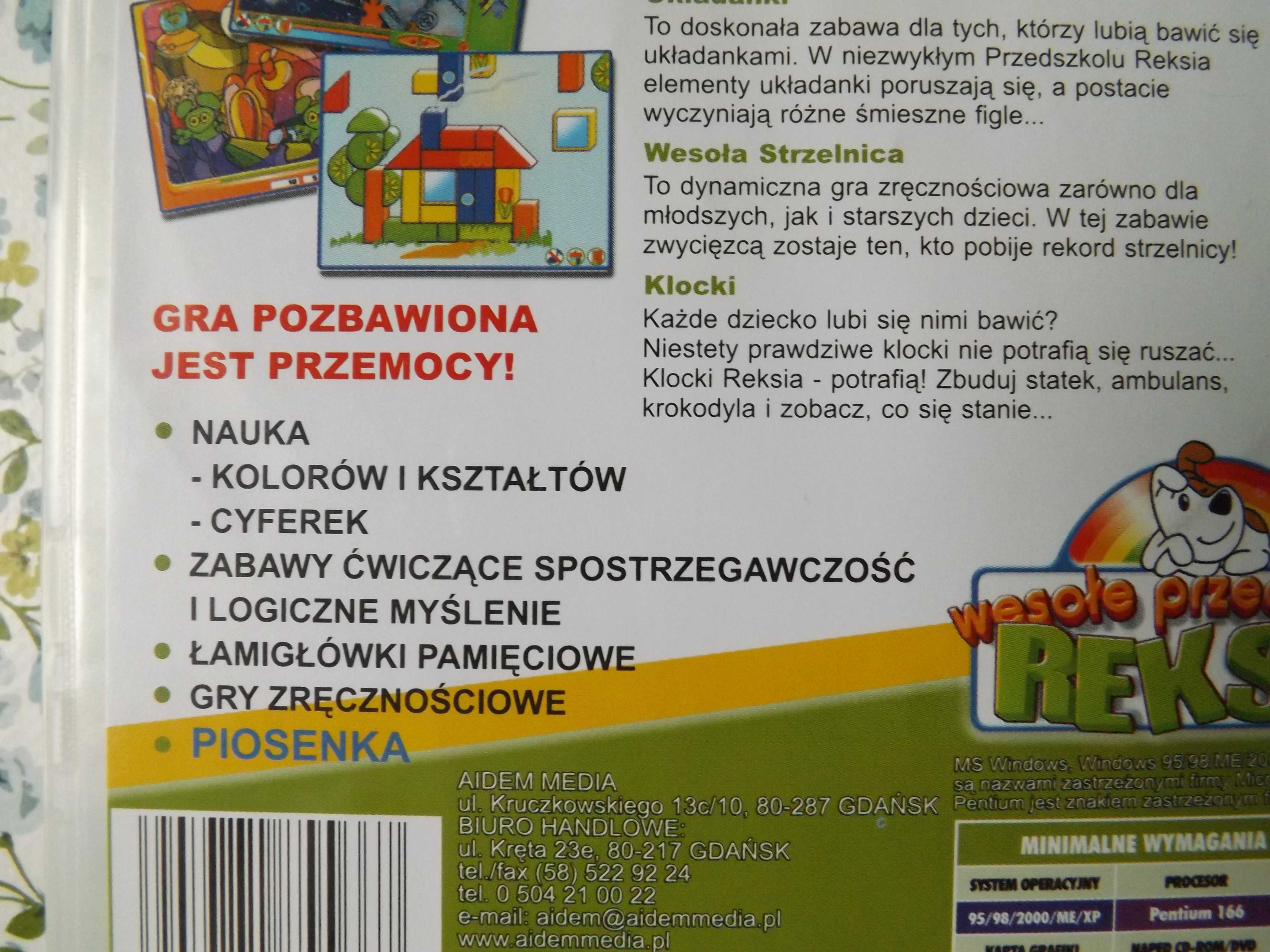 Wesołe przedszkole Reksia, Mądry przedszkolak, trzy gry kolekcja PC