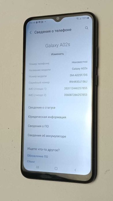 Рабочий Samsung Galaxy A02s на 3/32GB SM-A025F Смартфон Телефон