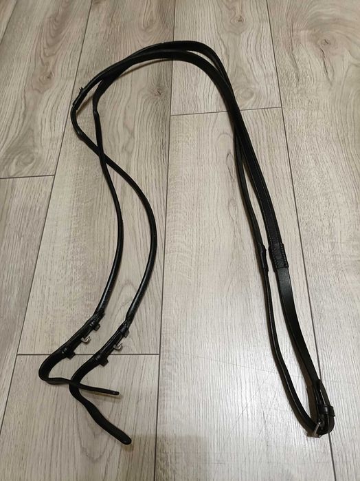 Wodze FULL czarne rurkowe skórzane