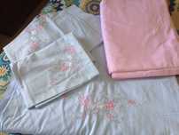 Lençóis bordados (cama casal)