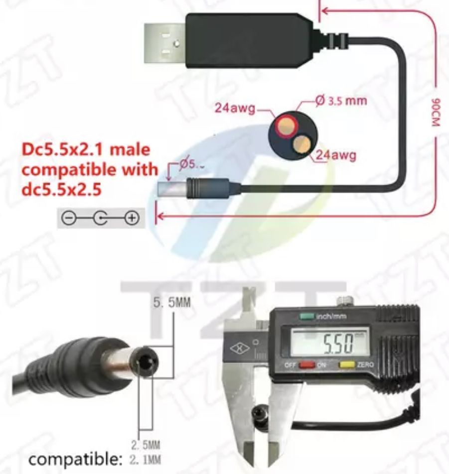 Кабель живлення для роутера usb-dc