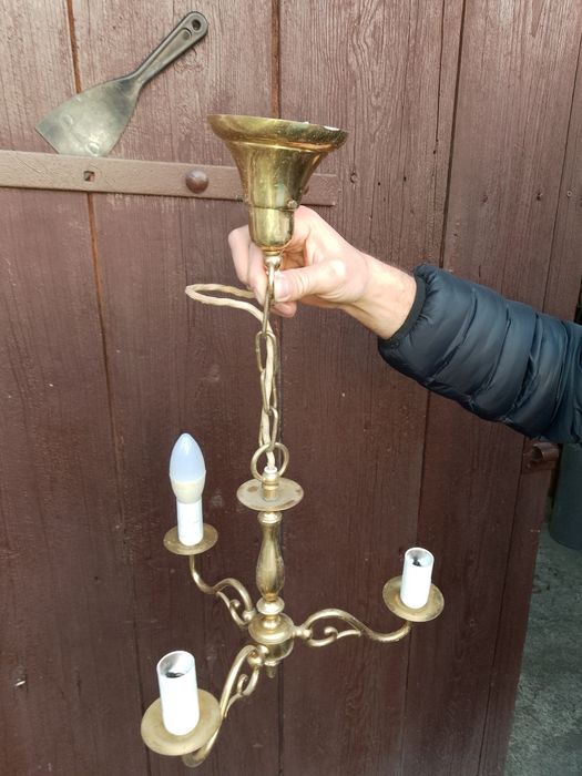 3 ramienny mosiężny żyrandol