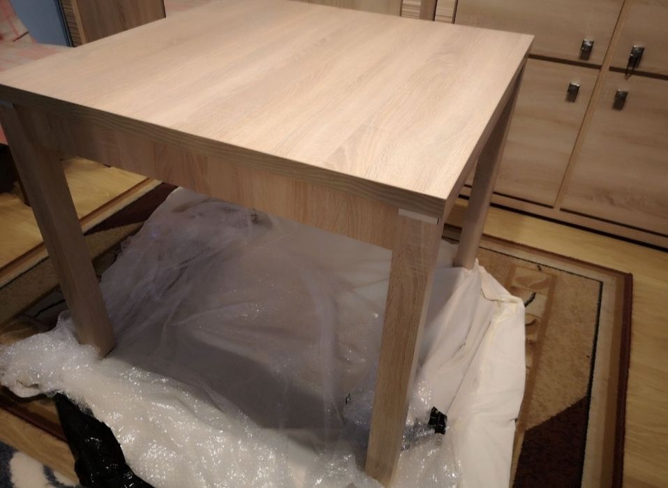 Stół rozkładany 90x90 jasny dąb + 2 wkłady 45 cm