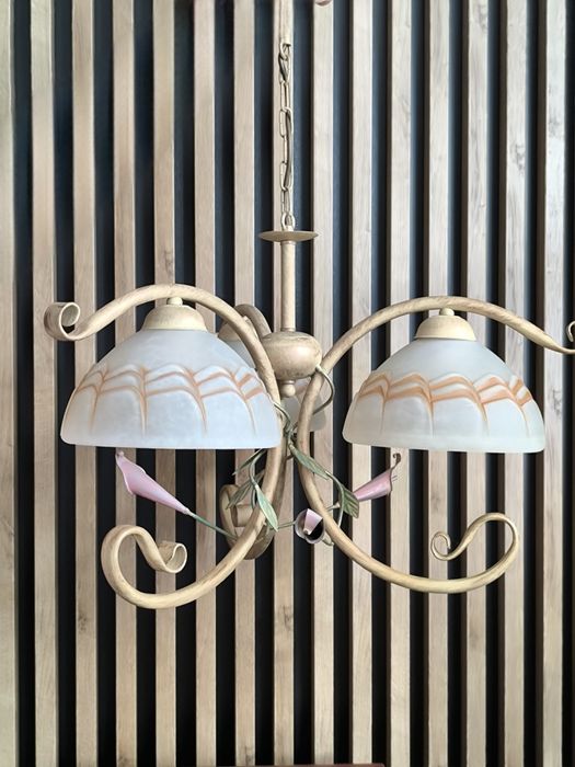 Żyrandol plus lampa stojąca vintage ręczna robota