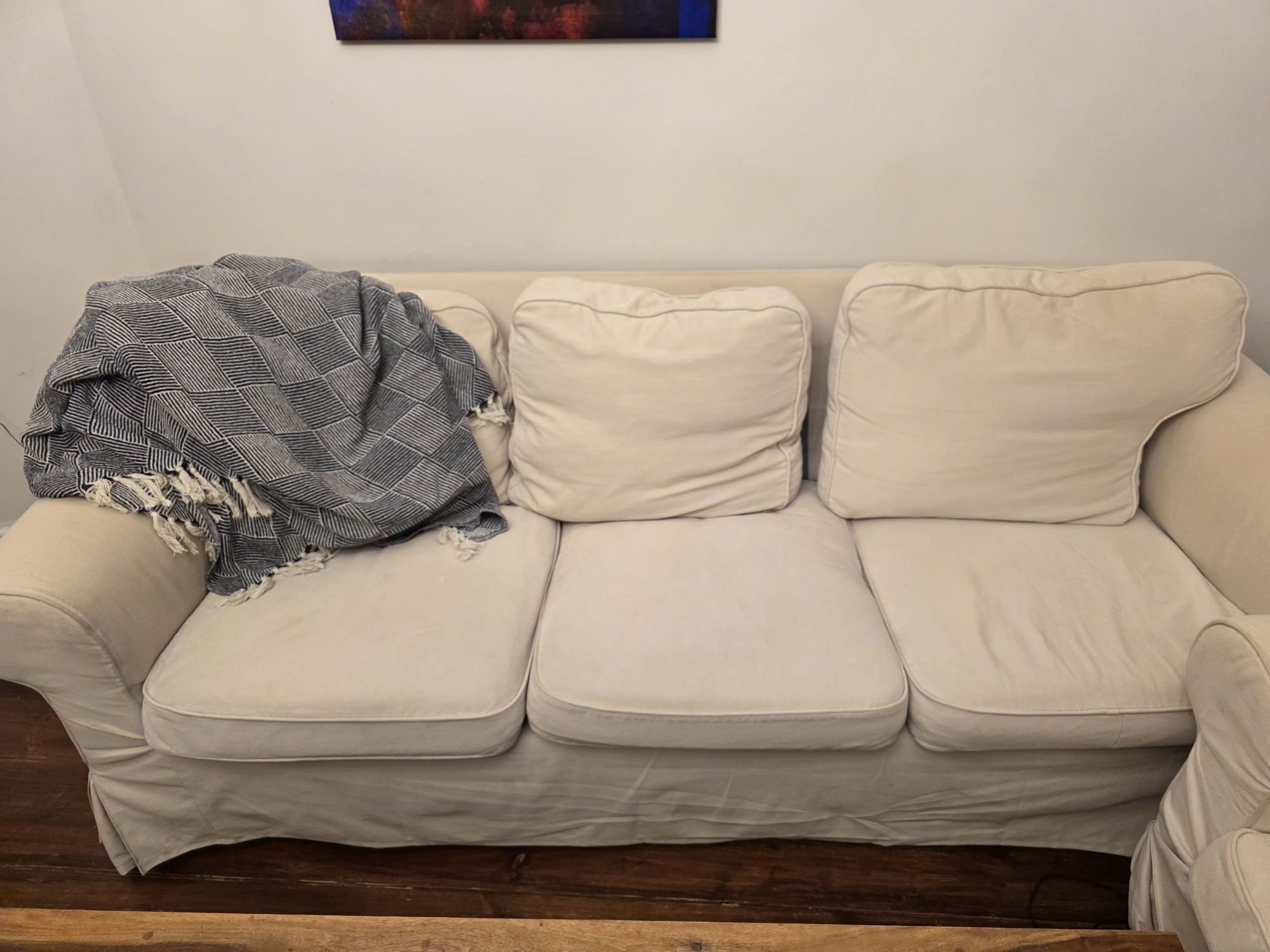 Sofa ektorp beżowa 3 osobowa