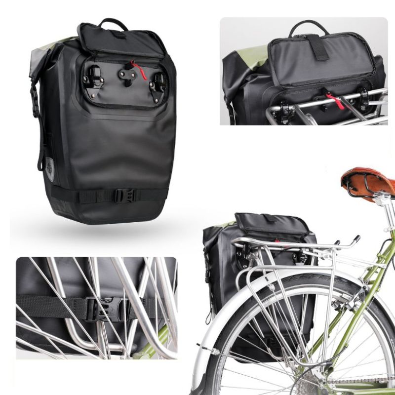 Sakwa Rowerowa Boczna Na Bagażnik Plecak 2W1 Rhinowalk X21669Gn 27L