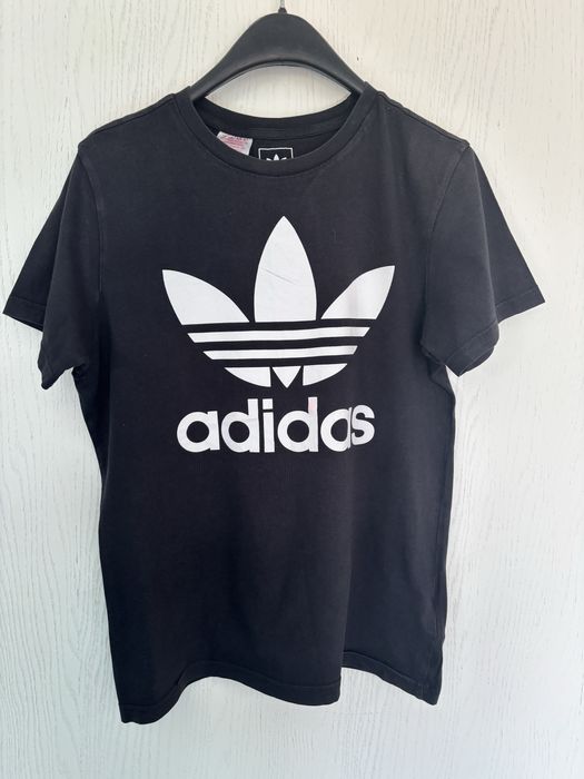 Cxarna koszulka adidas bawelniana mlodziezowa uniwersalna