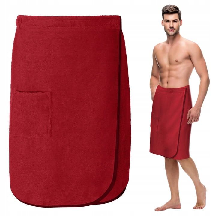 Kilt Ręcznik Kąpielowy Męski Do Sauny L/Xl Bawełna Frotte Spa Czerwony