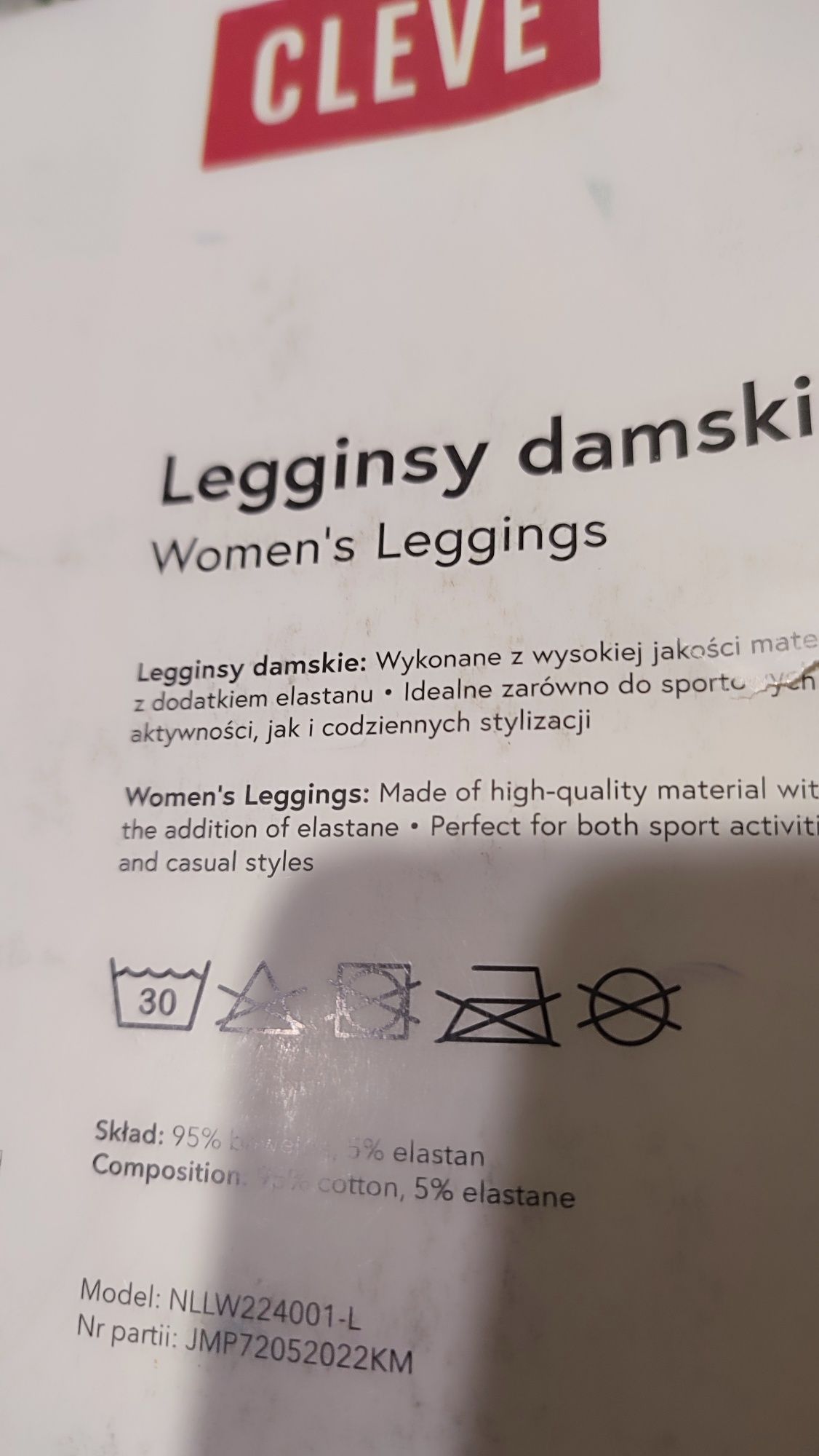 Leginsy damskie Cleve 2pak nowe z metka