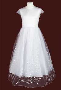 Przepiękna sukienka komunijna rozmiar 134/140 oraz pelerynka.