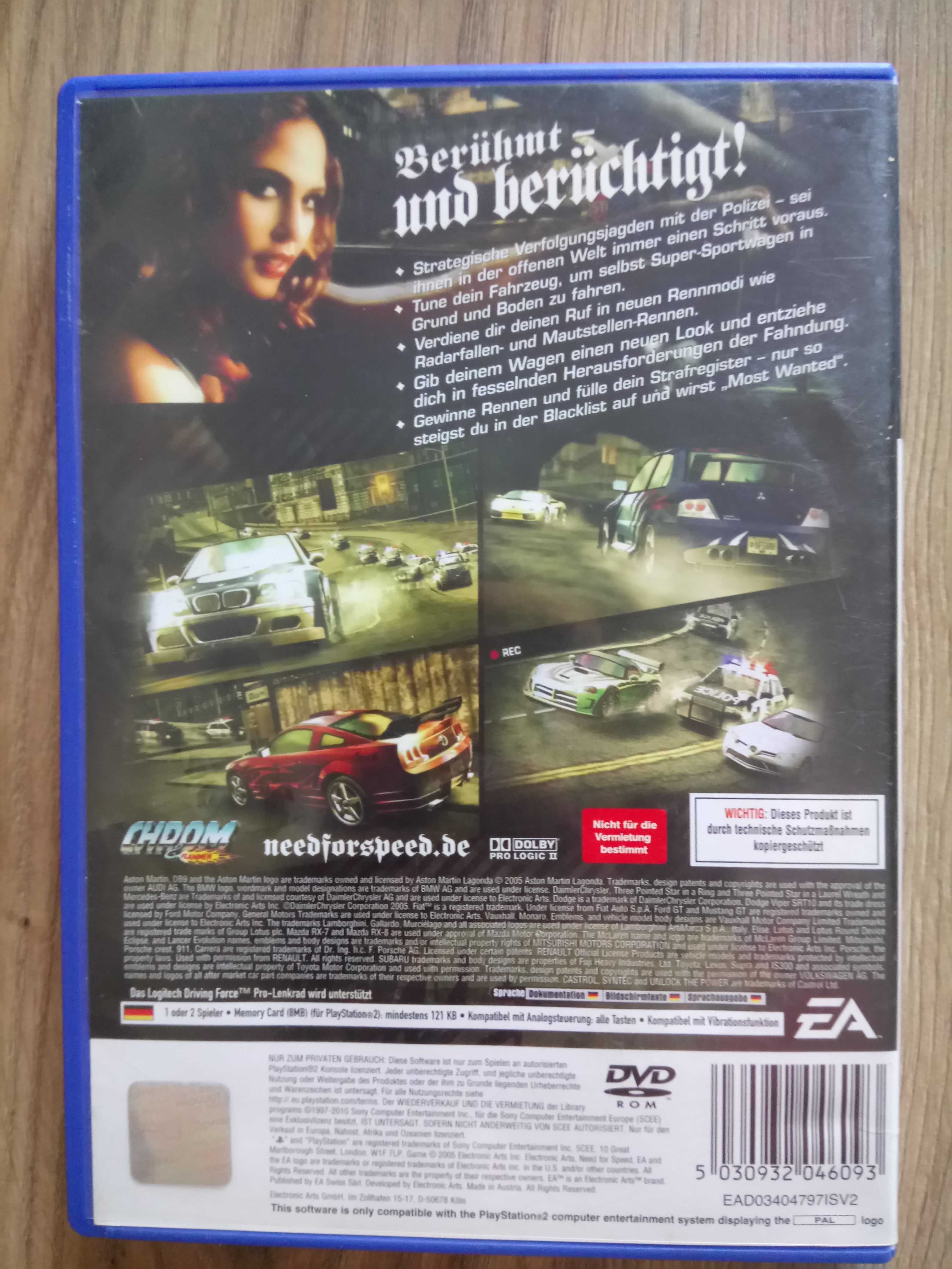 Gra na konsolę playstation 2 need for speed most wanted ps2