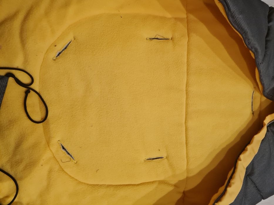 Śpiwór na sanki szaro żółty