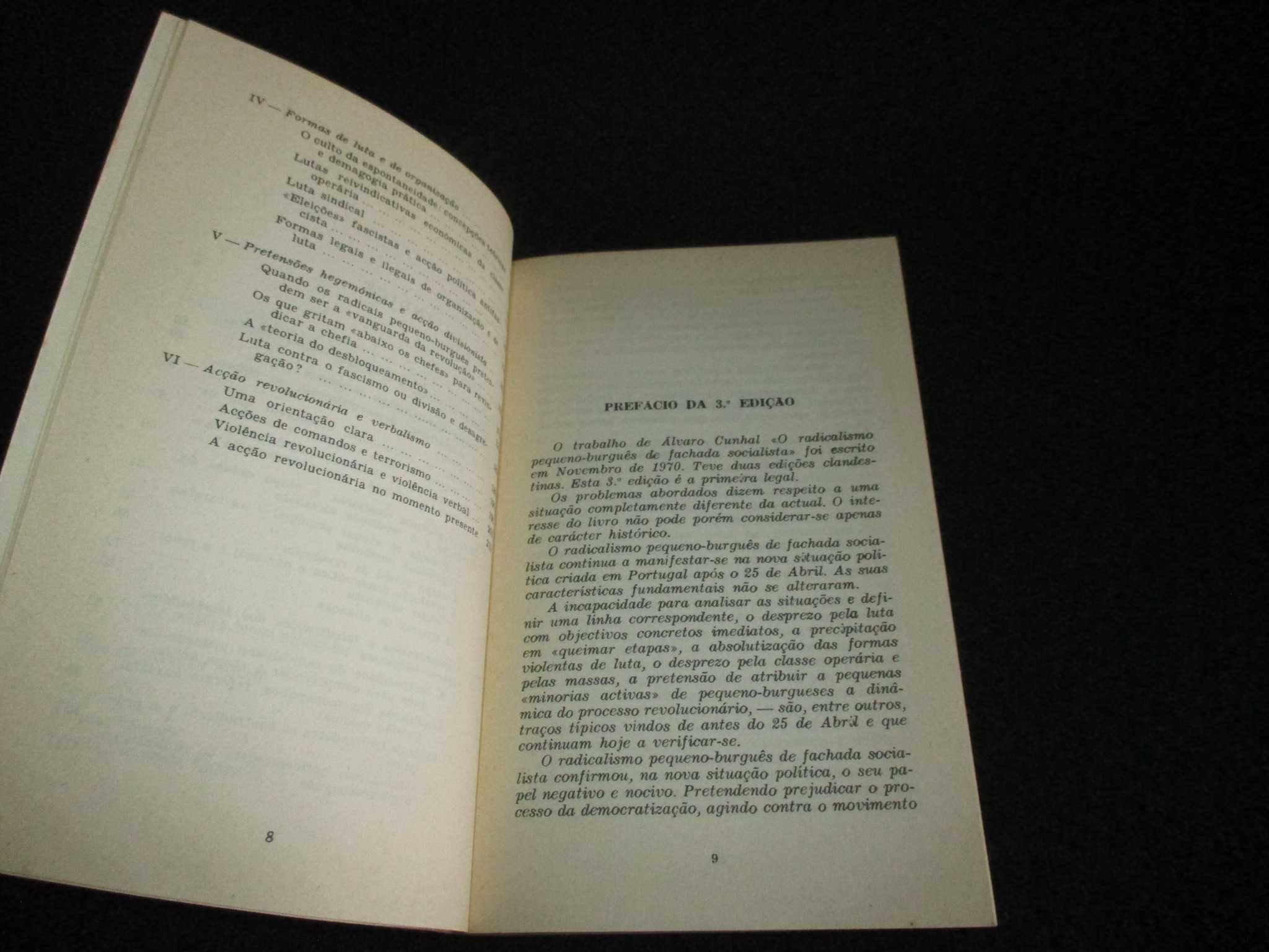 Livro O Radicalismo Pequeno-Burguês de Fachada Socialista Cunhal