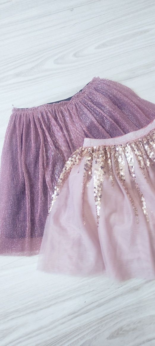 Komplet błyszczące spódniczki tiulowe 2 szt Zara Primark