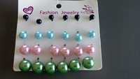 Fashion Jewelry kolczyki damskie perły perełki kulki kolorowe