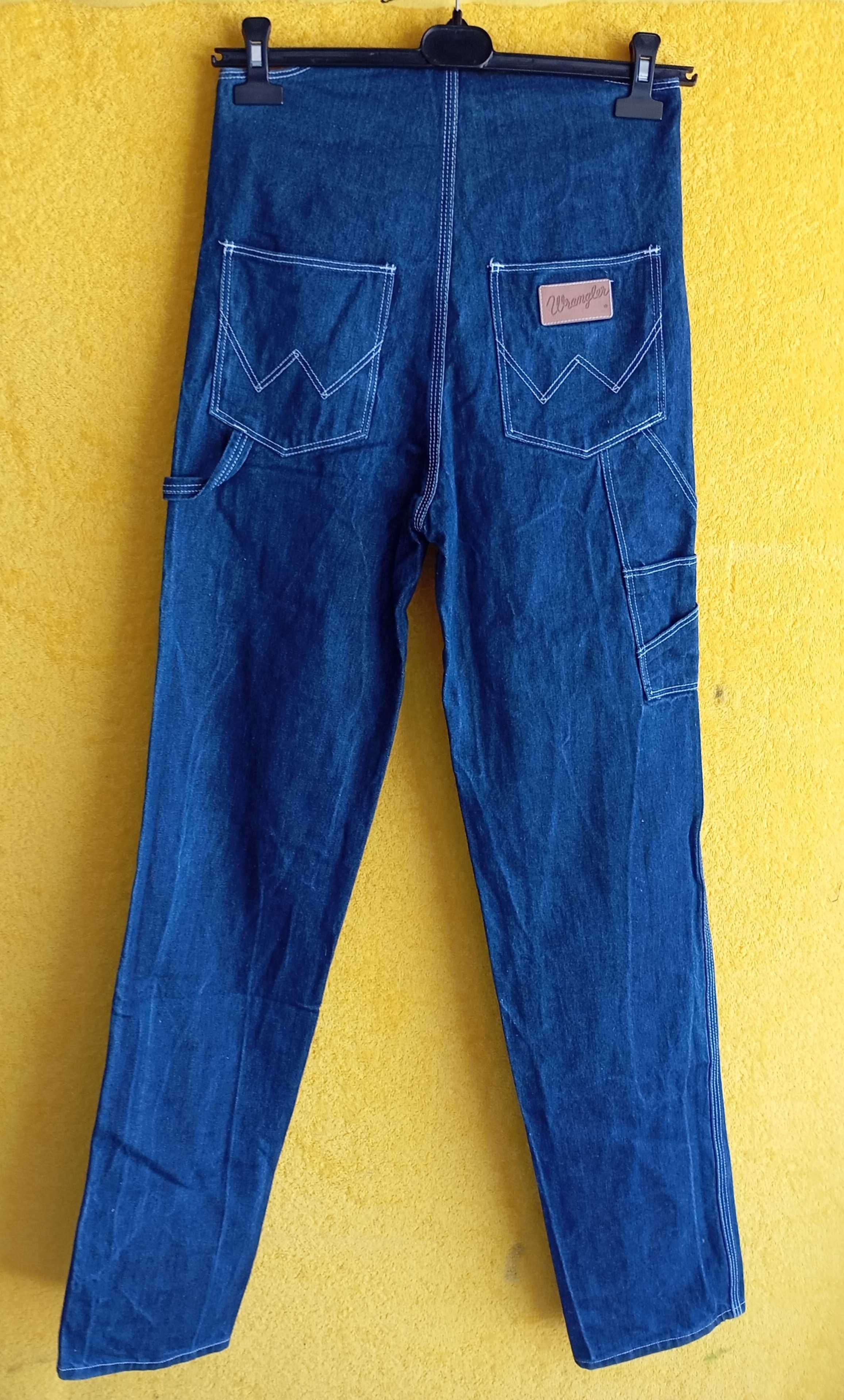 Wrangler spodnie jeansy ogrodniczki