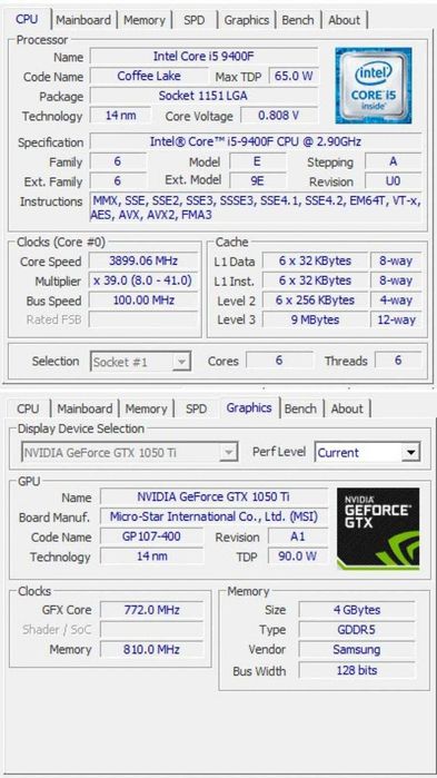PC Gamer i5 9400F + GTX 1050Ti 4GB