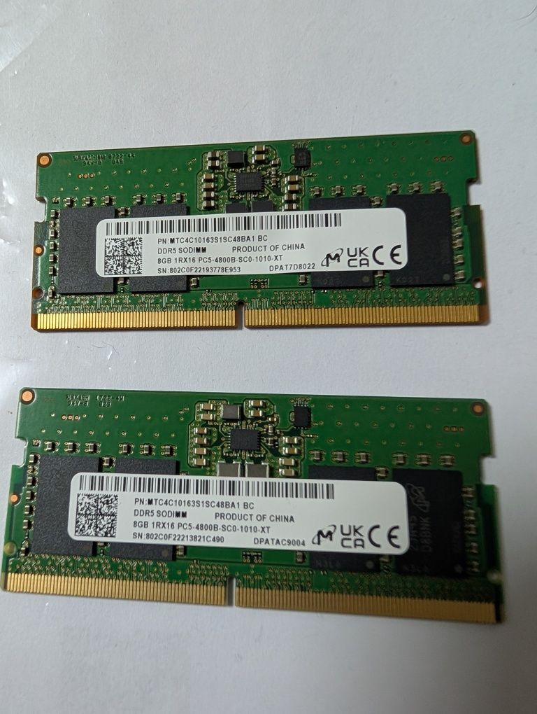 Оперативна пам'ять DDR 5 8gb*2 sodim