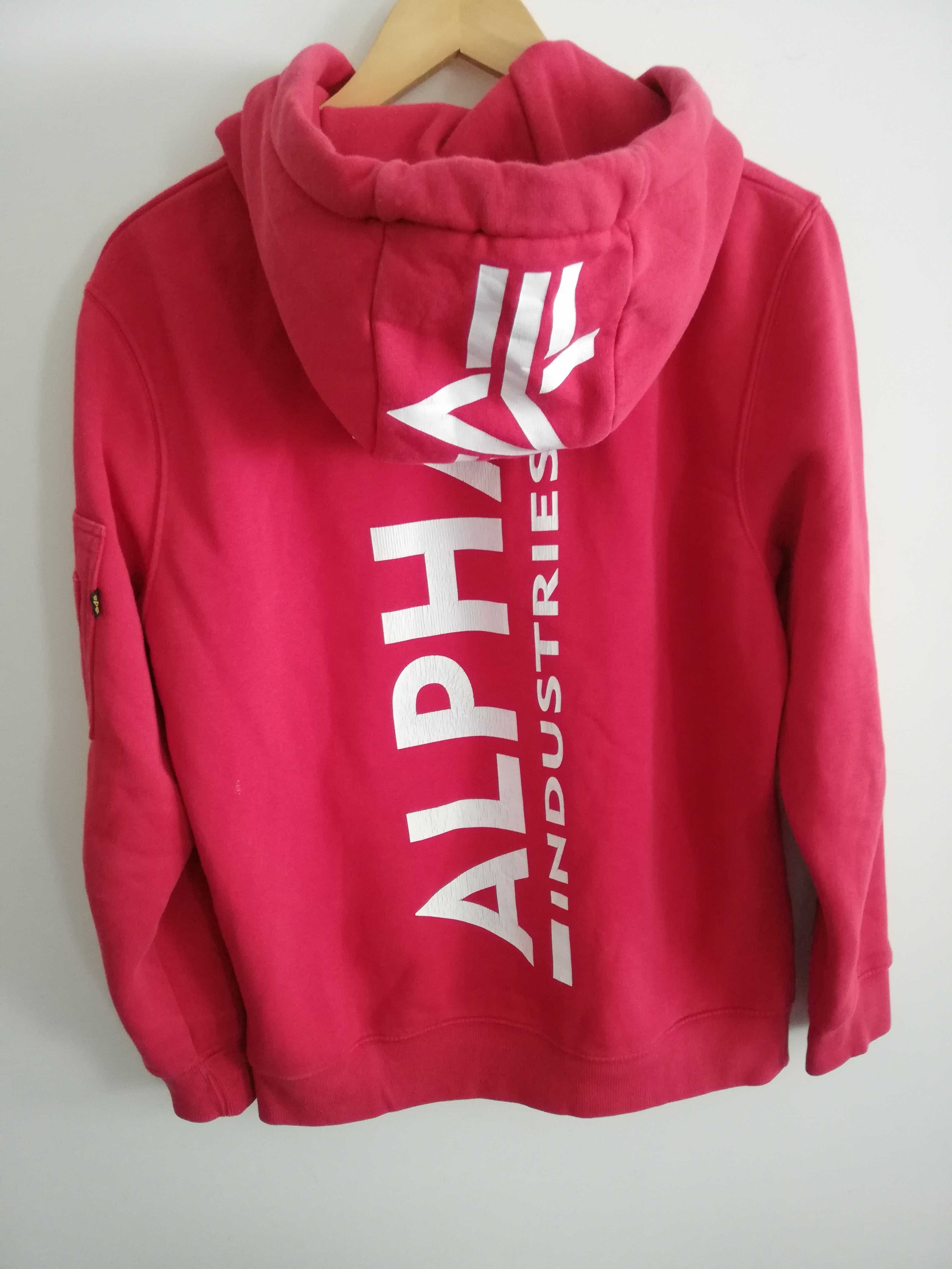 bluza Alpha Industries M 38 czerwona bluza Alpha Backprint Hoodie M 38