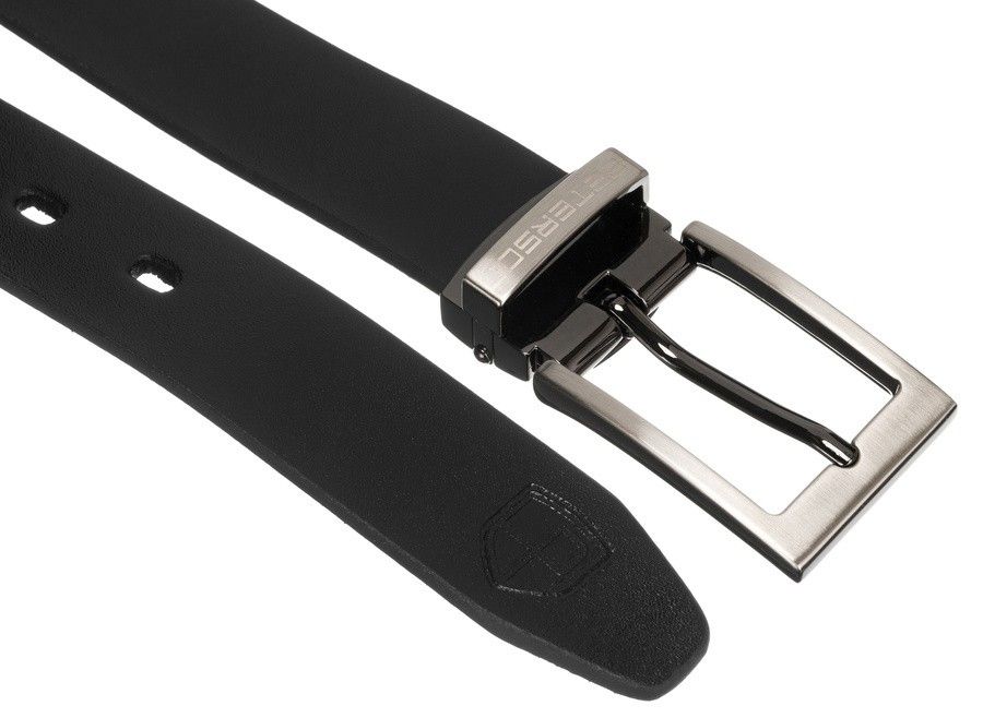 skórzany, wąski pasek męski z klasyczną klamrą - peterson 95