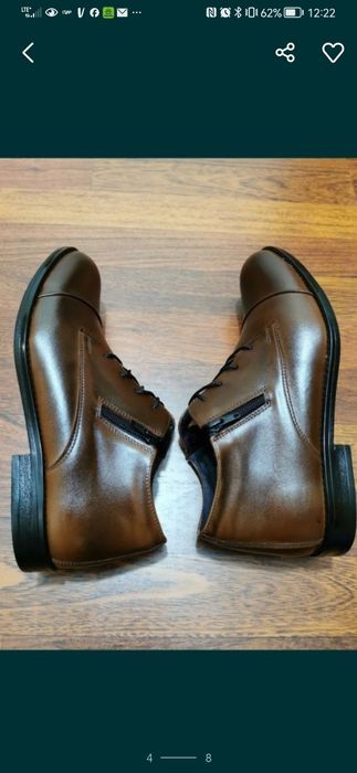 Eleganckie Skórzane Ocieplane Buty Męskie Lekkie Wygodne Tylko Roz.41