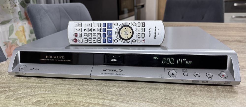 Panasonic DMR-EH55 #Nagrywarka DVD HDD #160GB #DivX #SD #DV #PL Menu