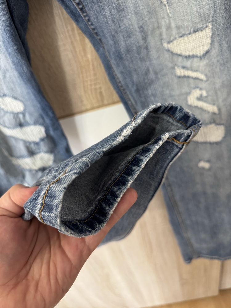 Spodnie Desigual M jeansy męskie dżinsy z przetarciami W32 straight