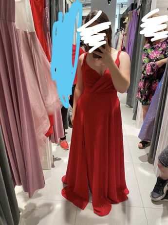 Nowa czerwona brokatowa sukienka