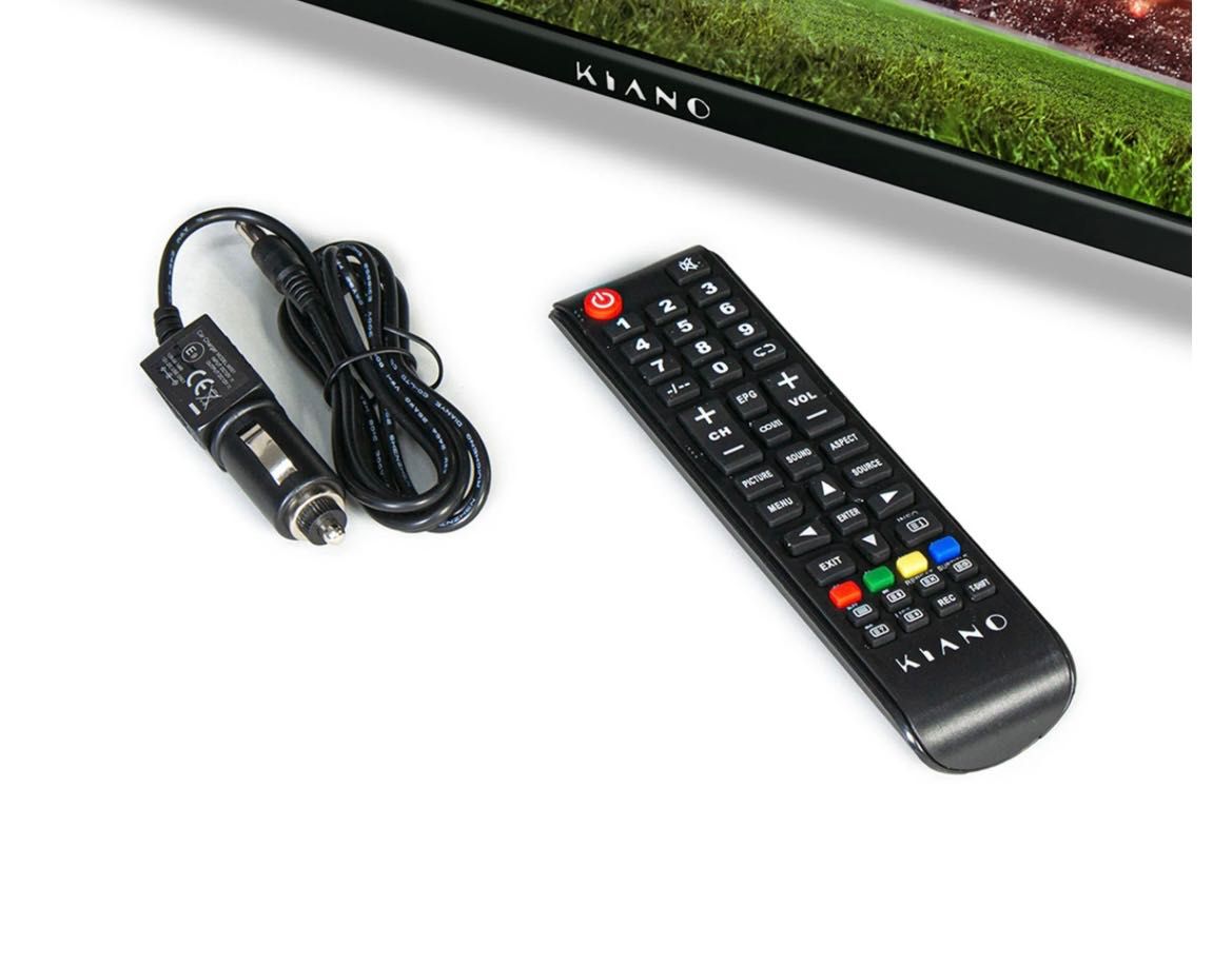Telewizor Full HD Kiano, z ładowarką samochodową, 19’’, NA GWARANCJI