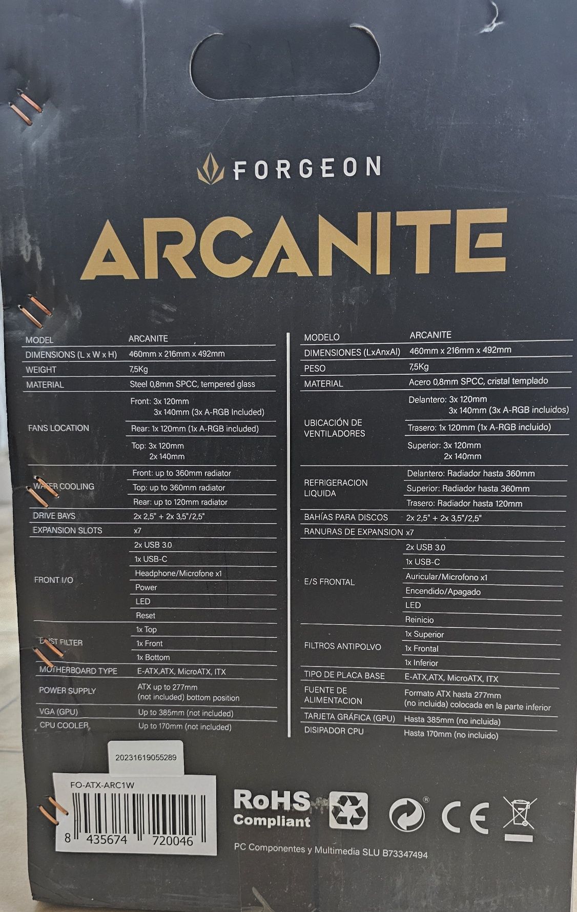 Caixa PC Forgeon Arcanite ARGB Mesh Torre  ATX Branca