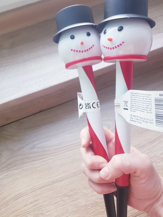 Nowe Lampy  solarne , swietlna dekoracja Bałwany 2 sztuk