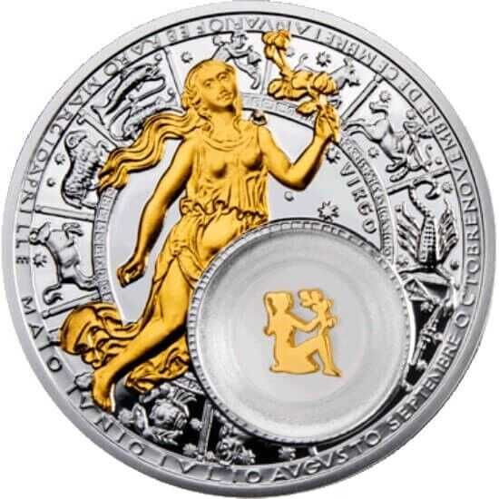 Srebrna moneta Panna -Zodiak UNC 20 rubli Białoruś 2013