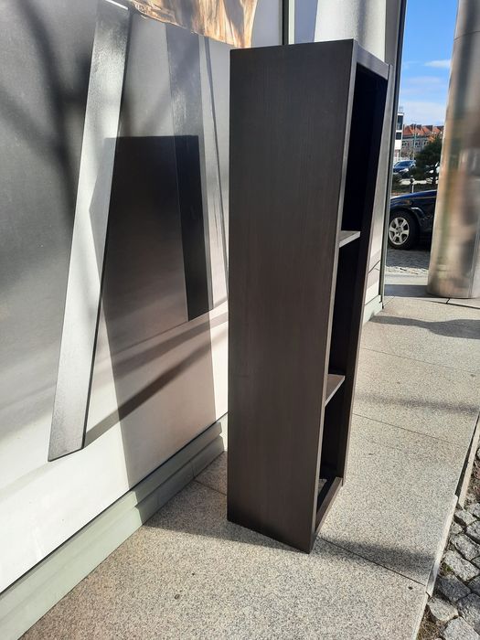 regał biurowy pokojowy na książki segregatory  półka słupek cieny brąz