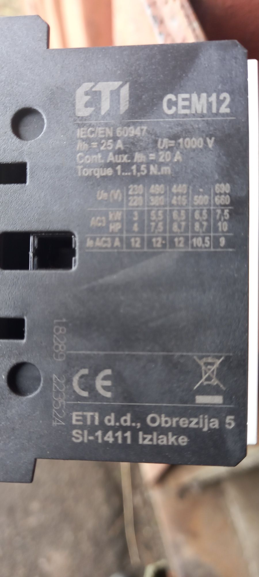 Контактор ЕТІ СМ-12.10--24V-DC