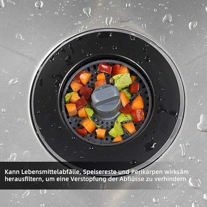 iFealClear Korek,sitko zlewozmywaka odpływowego,kuchennego 3w1 (127b)