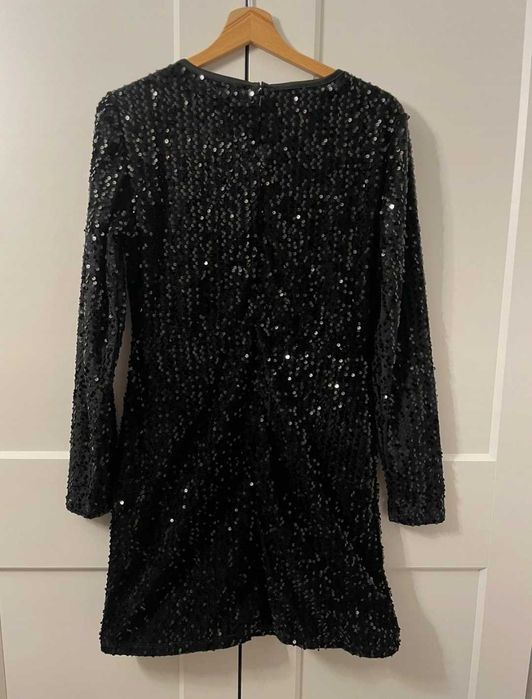 Cekinowa sukienka MIDI na sylwestra wesele imprezę L