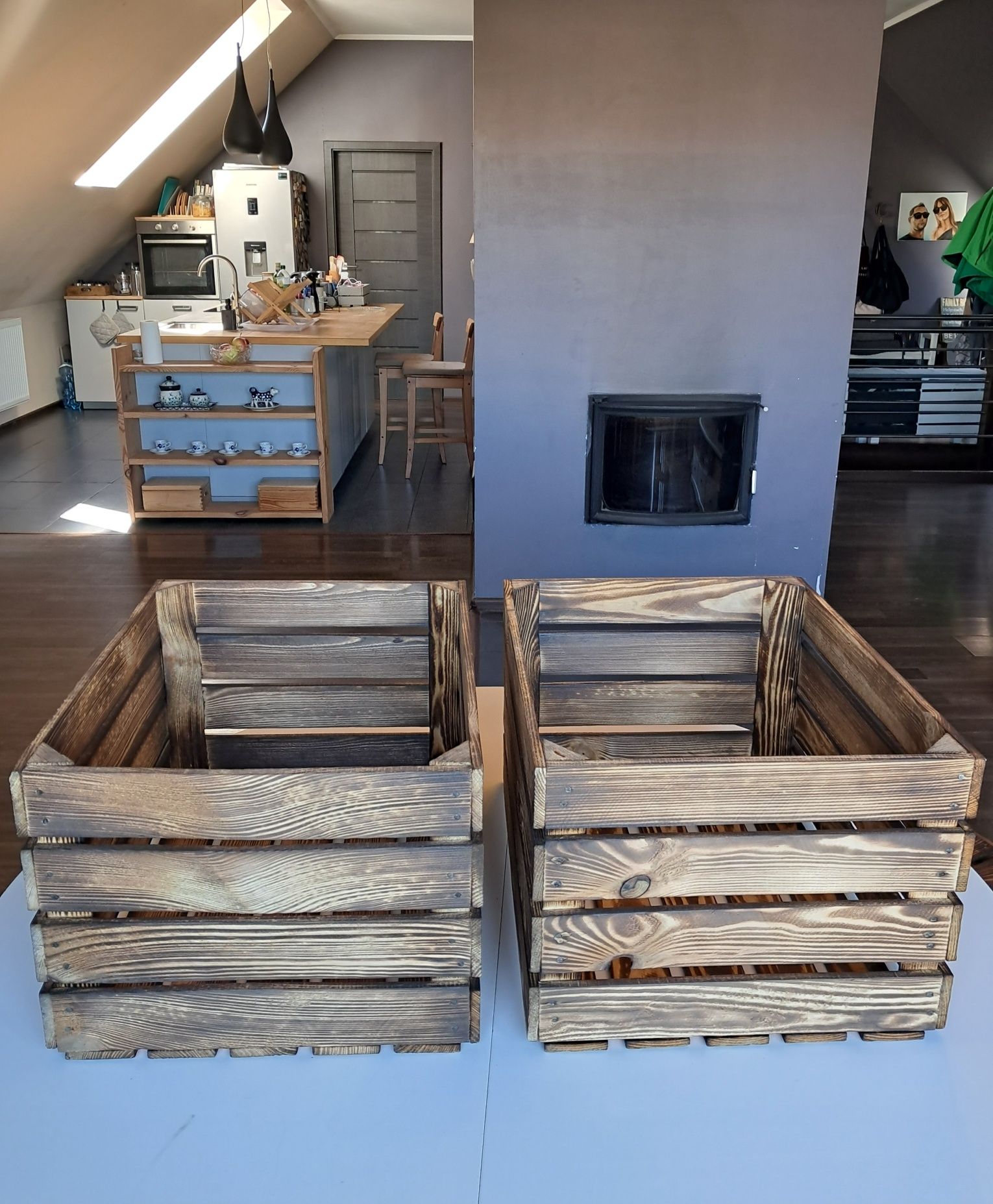 Dwie nowe skrzynki drewniane opalane 50x40x30 solidne z przesyłką OLX