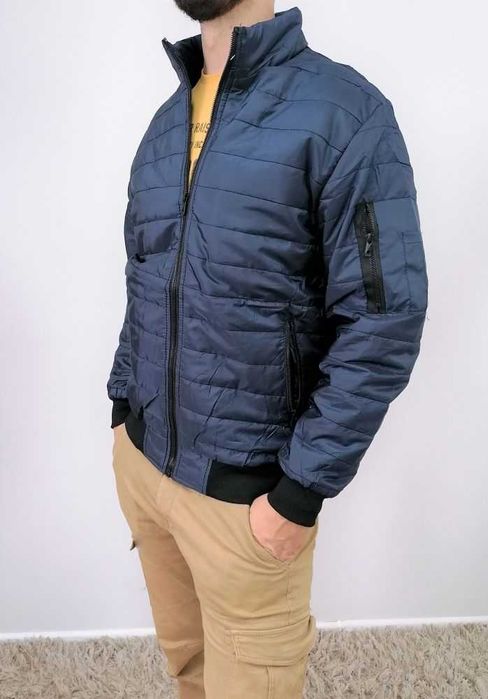 Kurtka męska przejściowa pikowana kolory L granatowa